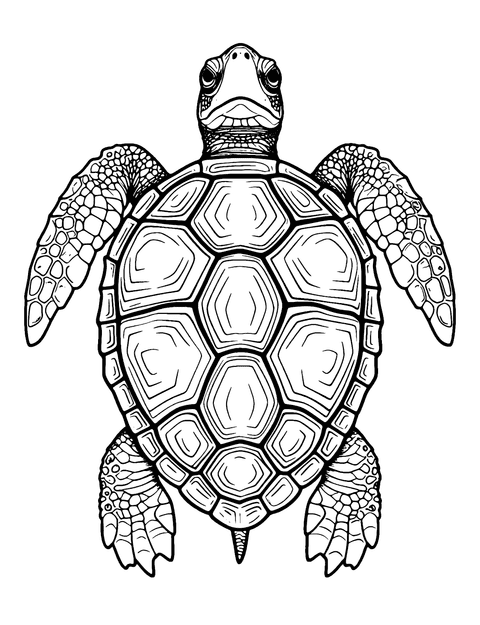 Loggerhead Turtle Coloring Page