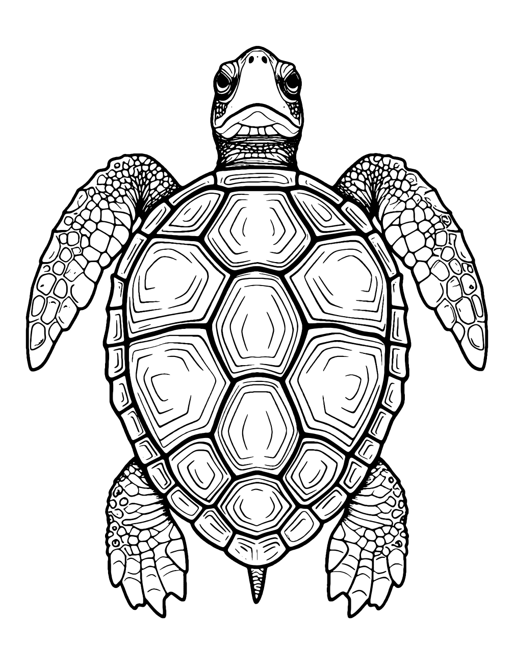 Loggerhead Turtle Coloring Page