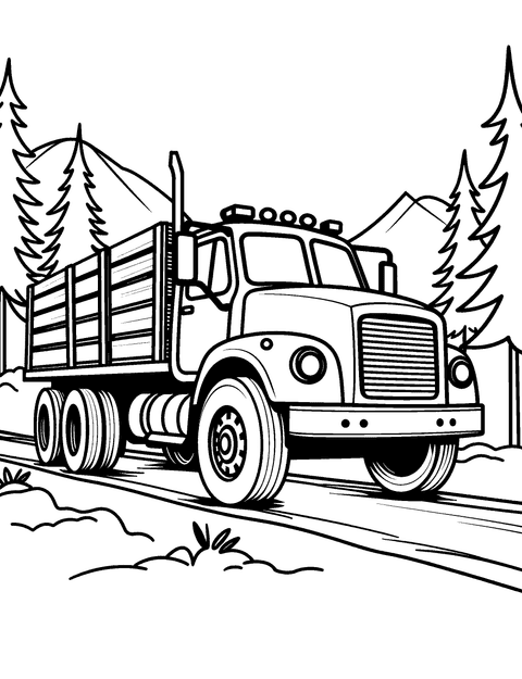 Camion Da Legname coloring page