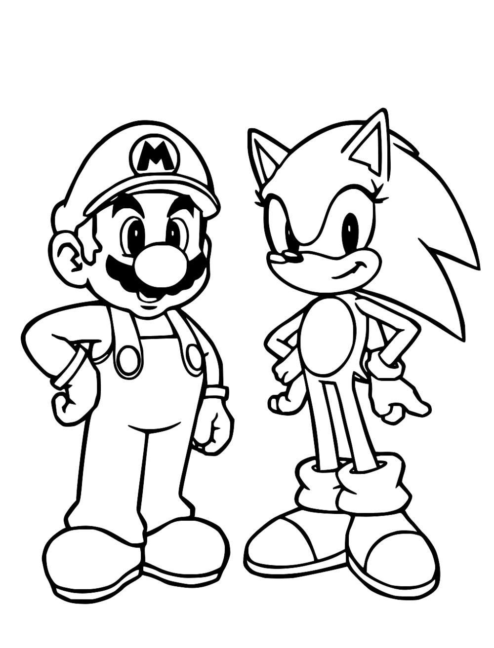 Mario And Sonic Coloring Page