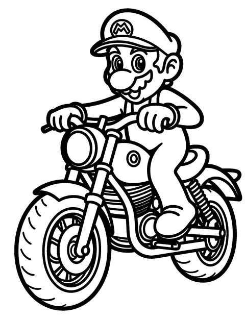 Mario Moto coloring page