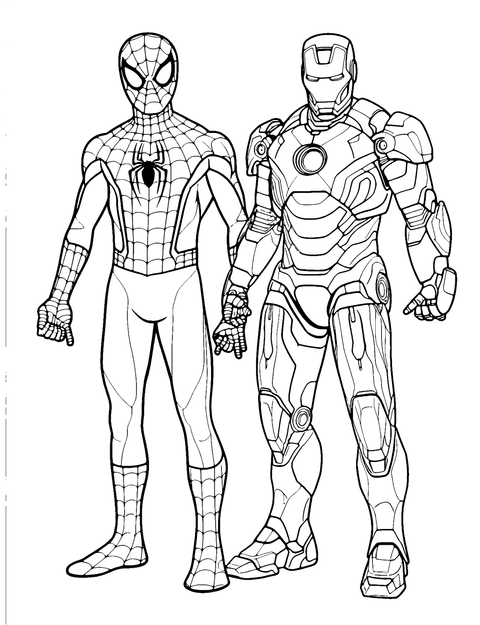 Spiderman Et Iron Man coloring page