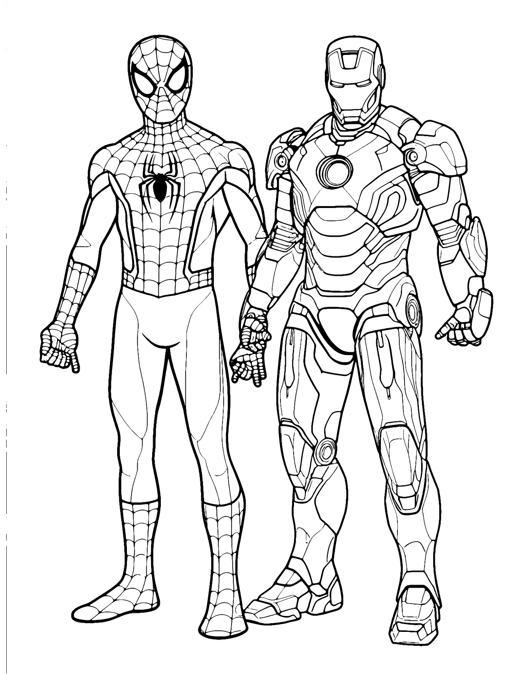 Spiderman Og Iron Man Tegning