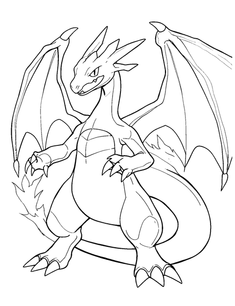 Mega Charizard X coloring page