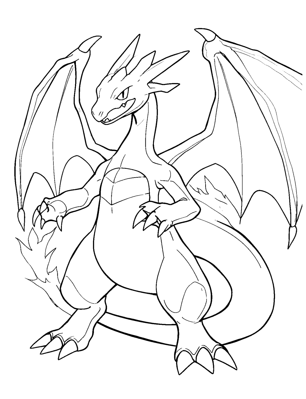 Dibujo de Mega Charizard X para colorear