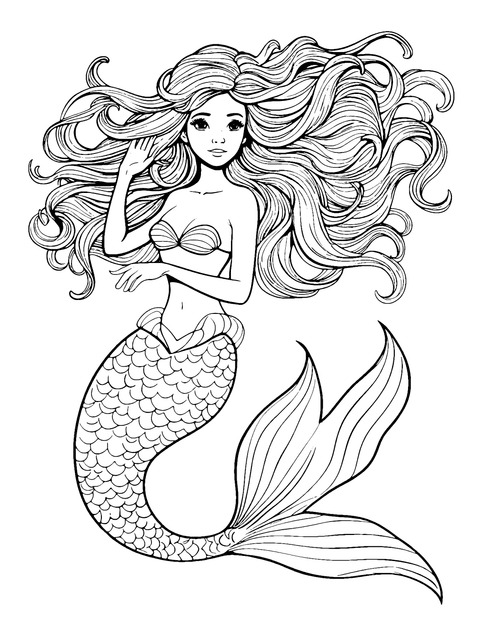 Sirena coloring page