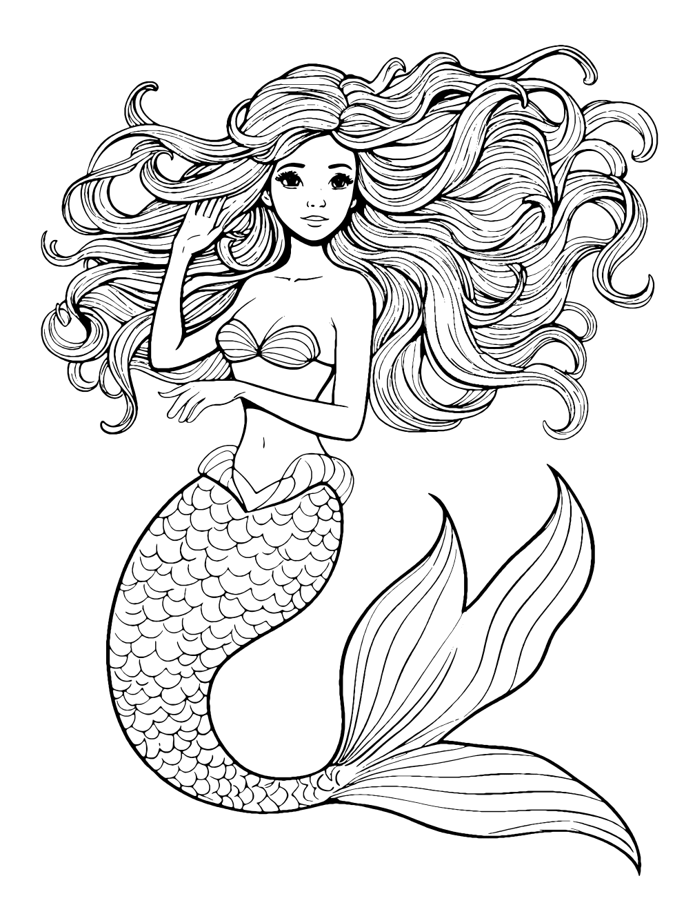 Dibujo de Sirena para colorear