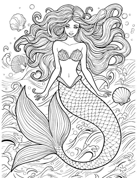 Sirenita coloring page