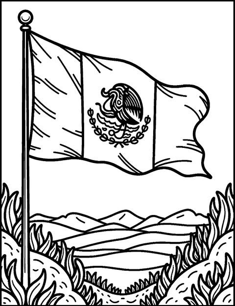 Mexican Flag coloring page