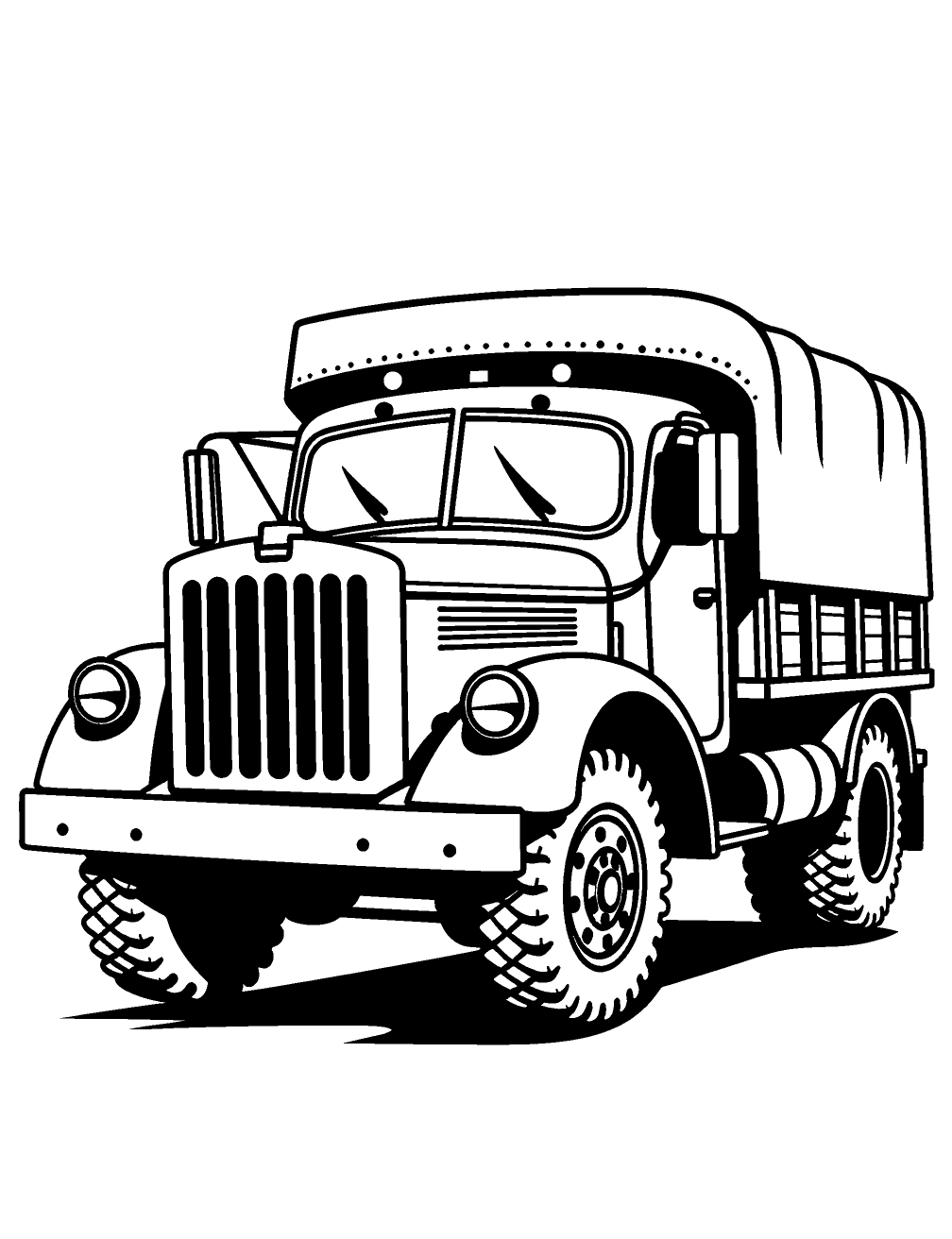 Camion Militare Disegno da Colorare