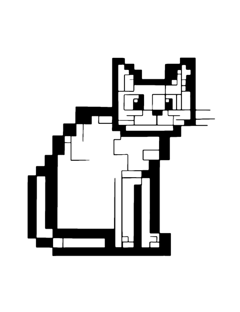 Gato De Minecraft coloring page