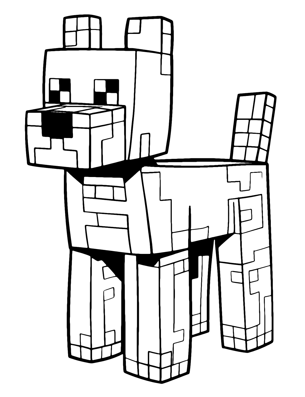 Dibujo de Perro De Minecraft para colorear