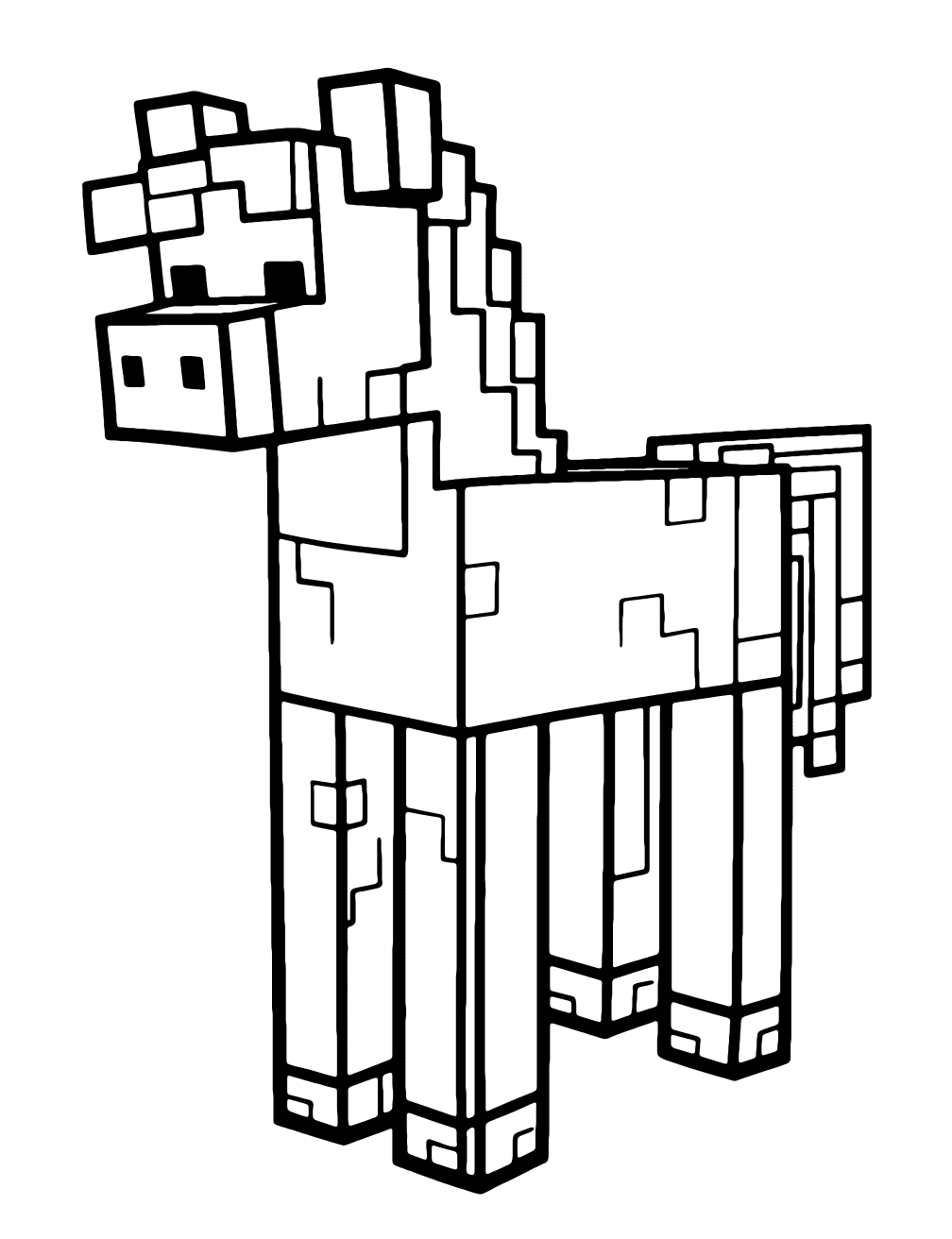 Dibujo de Caballo De Minecraft para colorear