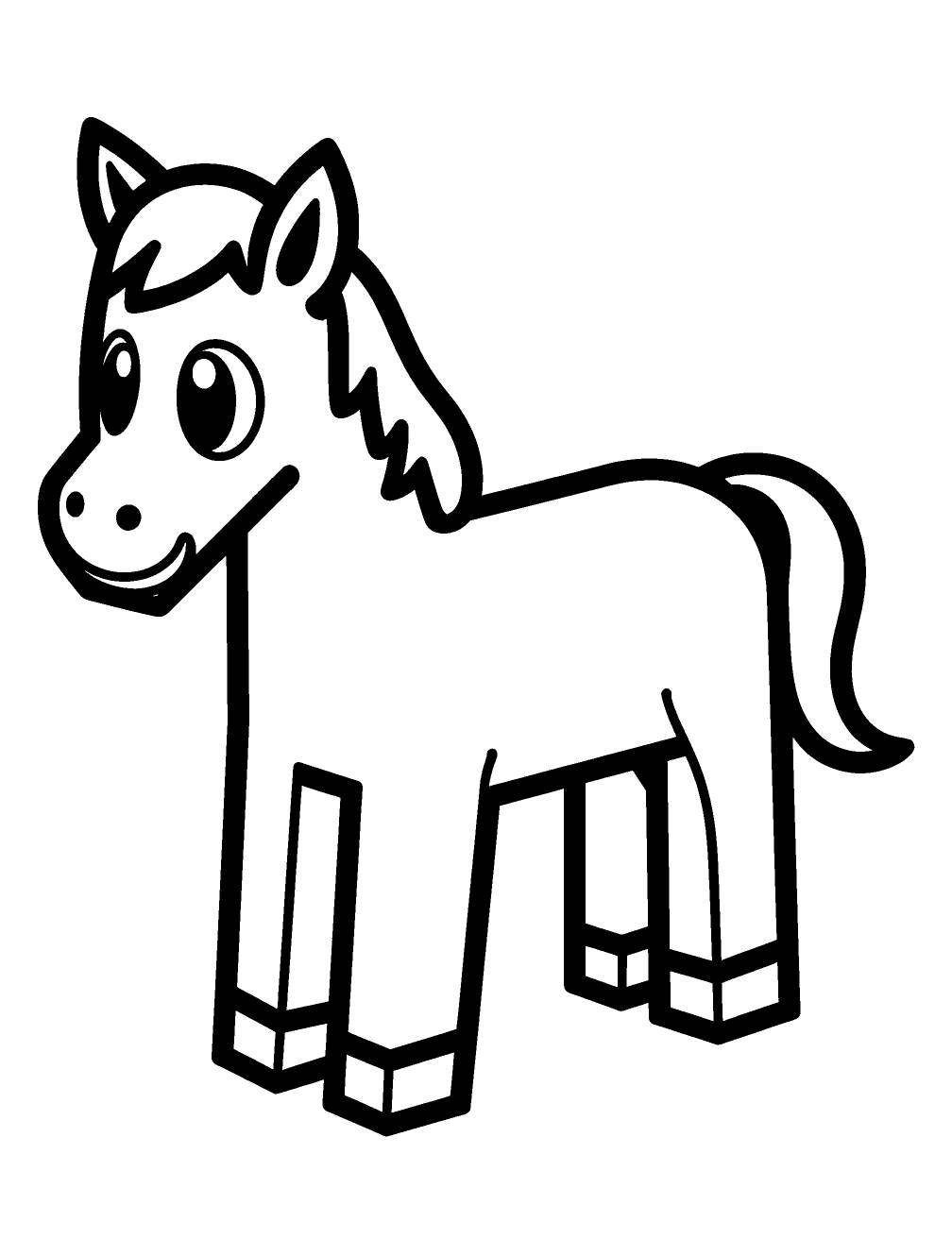 Cavallo Minecraft Disegno da Colorare