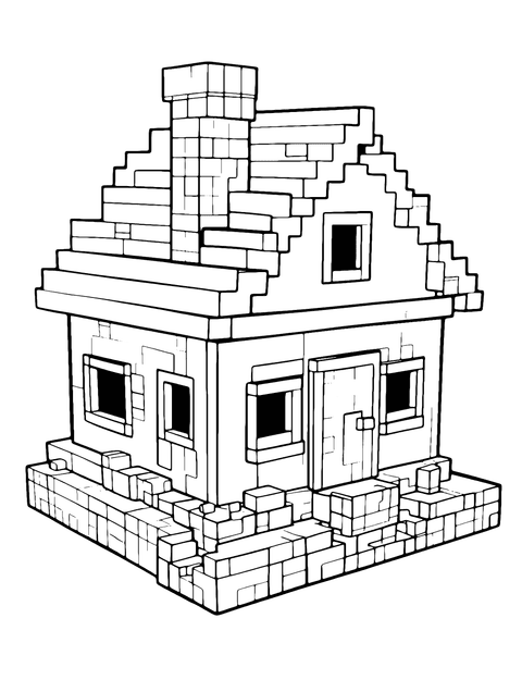 Casa De Minecraft coloring page