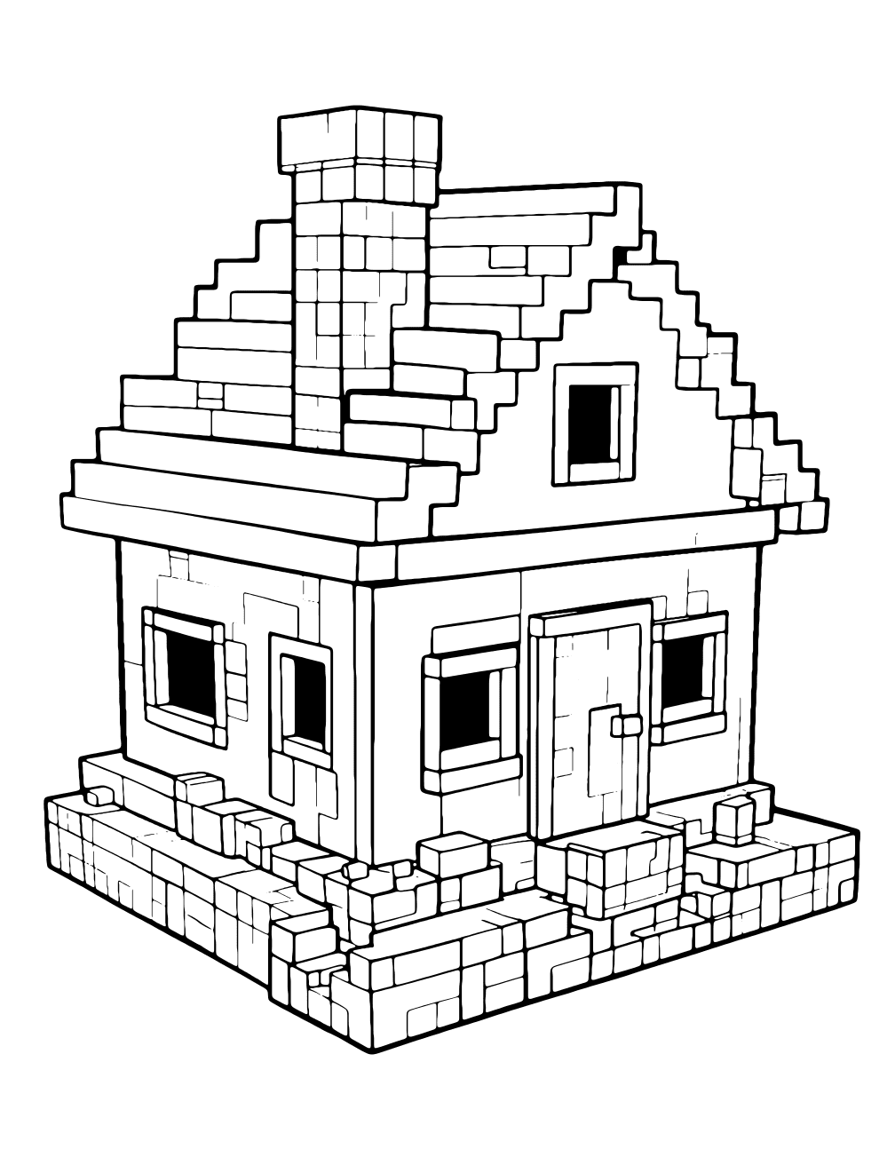 Dibujo de Casa De Minecraft para colorear