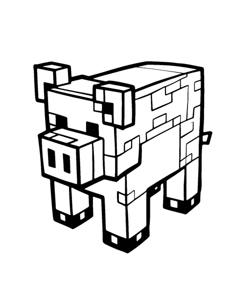 Cerdo De Minecraft coloring page