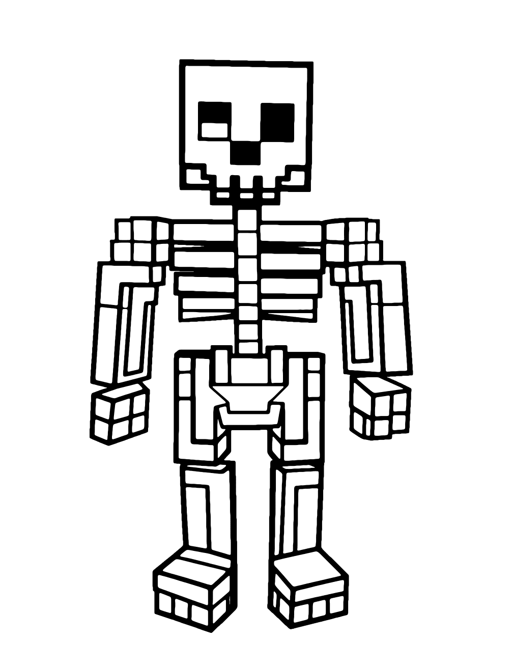 Dibujo de Esqueleto De Minecraft para colorear