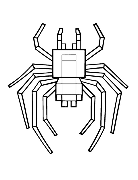 Araña De Minecraft coloring page