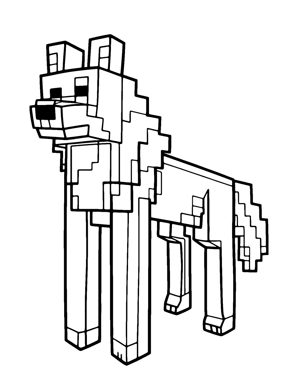 Dibujo de Lobo De Minecraft para colorear