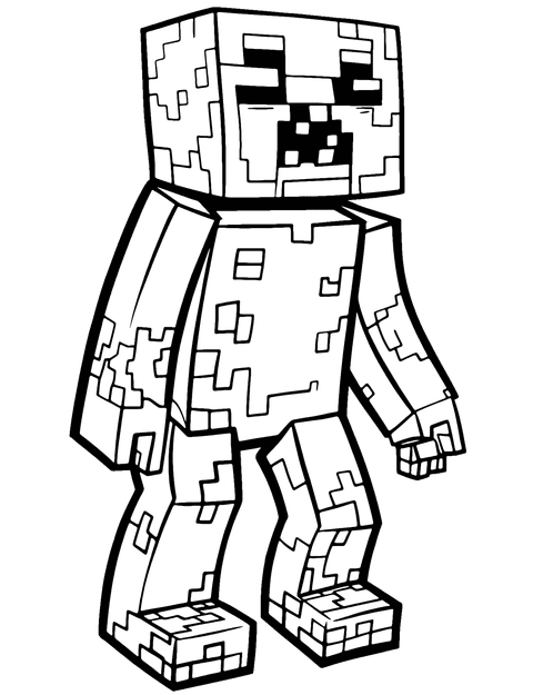 Zombie De Minecraft coloring page