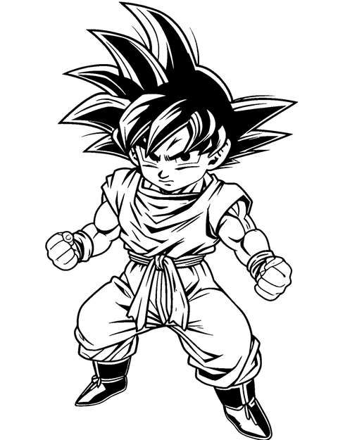 Mini Goku coloring page