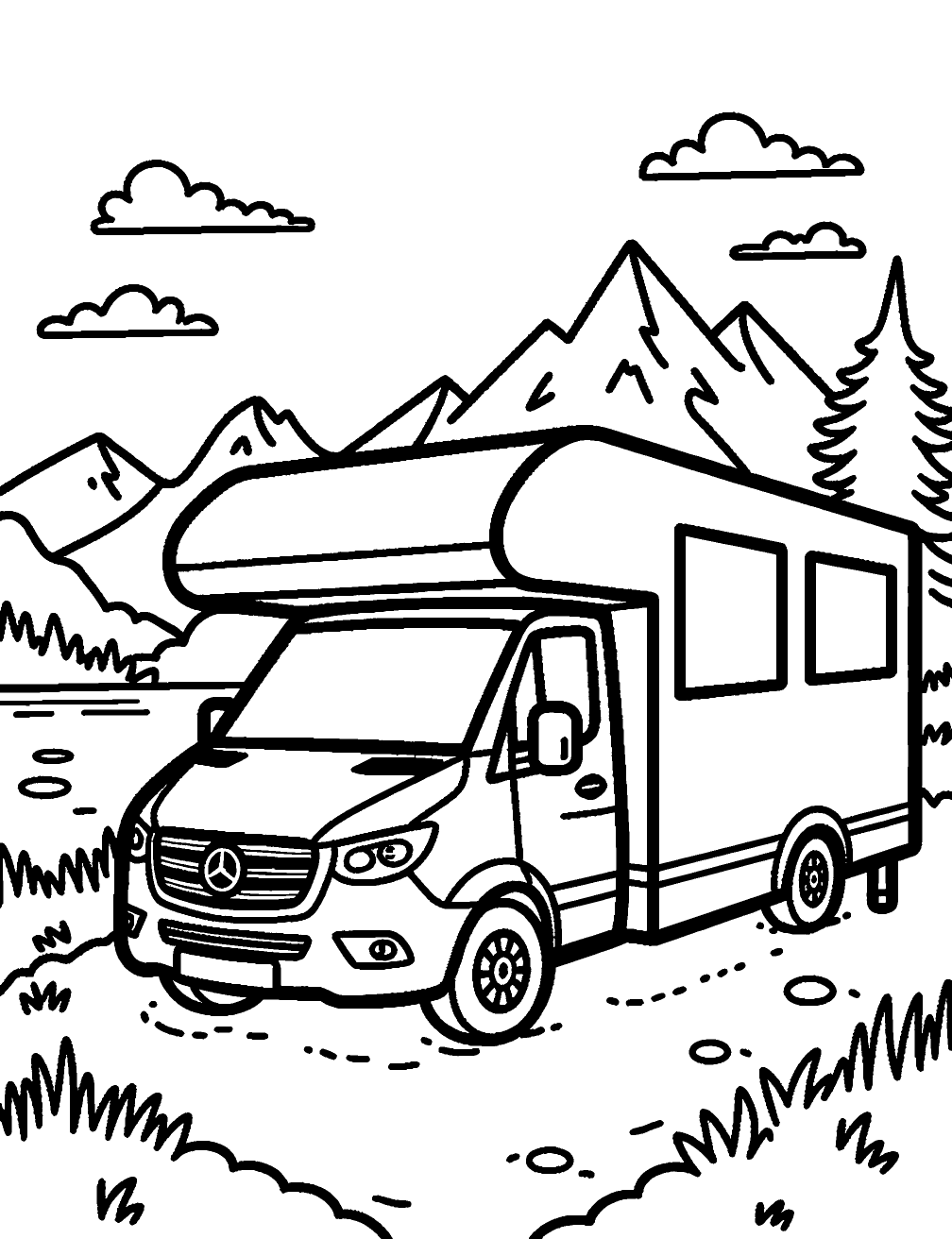 Motorhome Desenho para Colorir