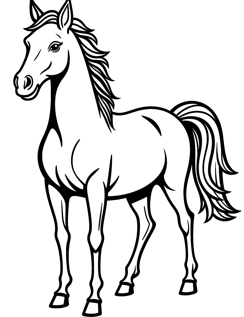 Cavallo Mustang Disegno da Colorare