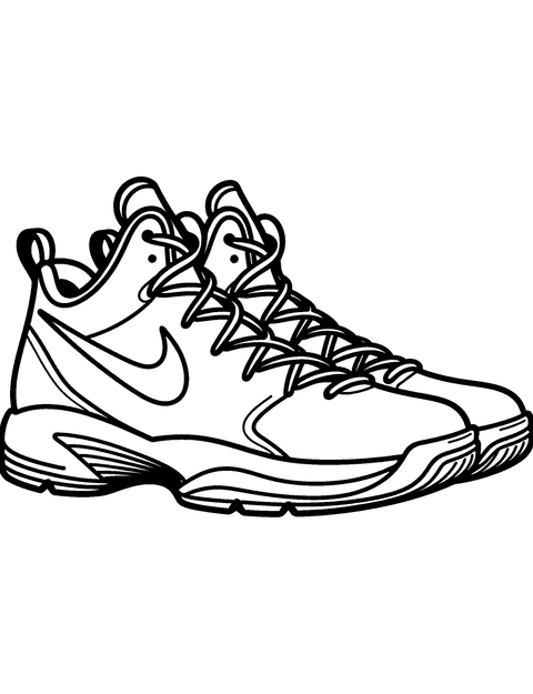 Nike Basketball Shoes coloring page