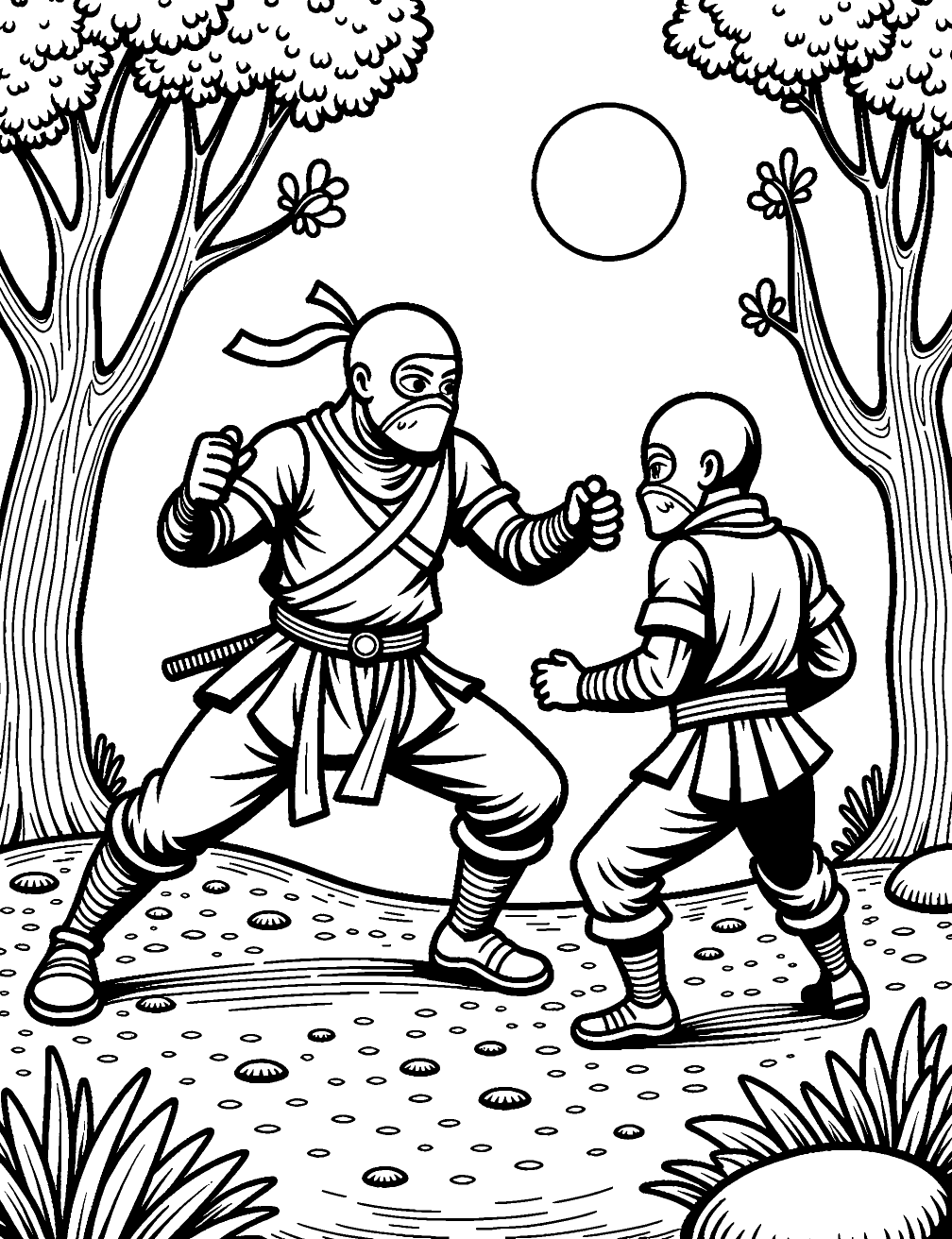 Coloriage Bataille De Ninjas