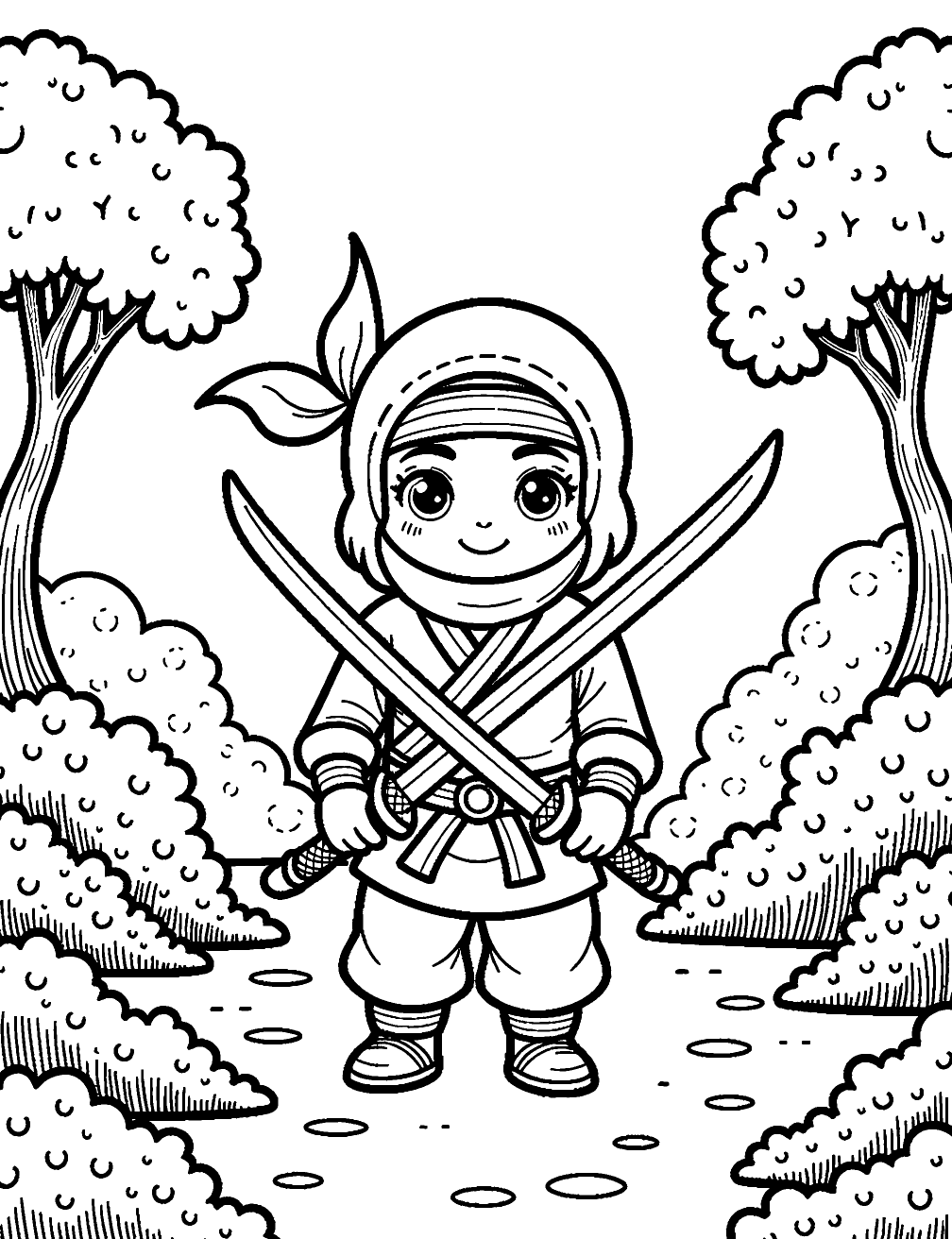 Coloriage Garçon Ninja