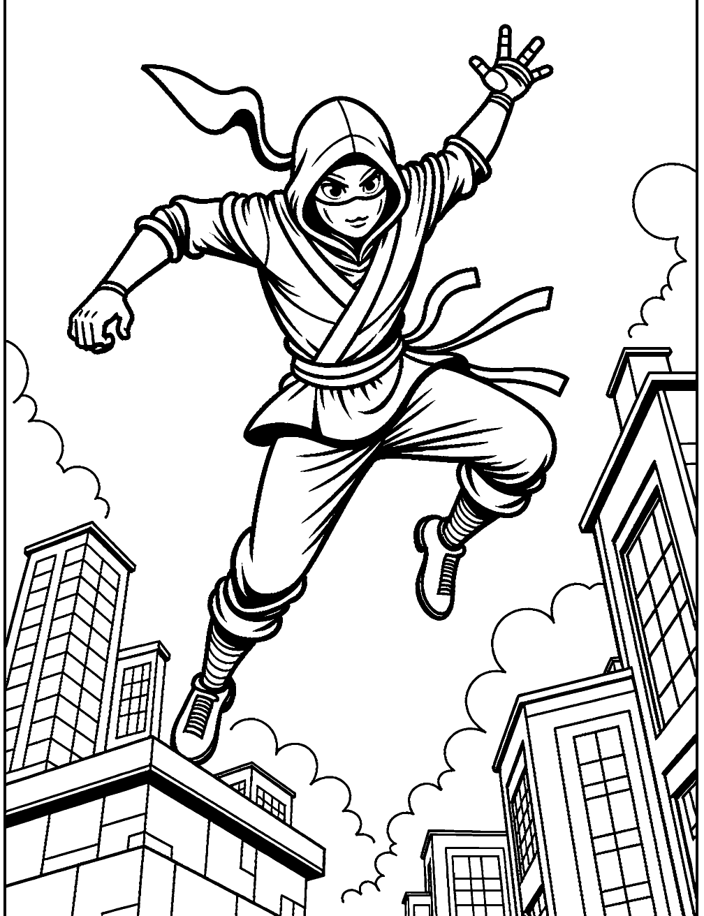 Coloriage Saut De Ninja