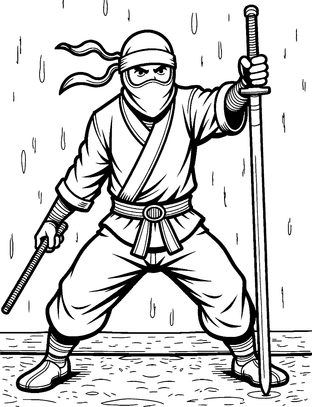 Coloriage Ninja Katana