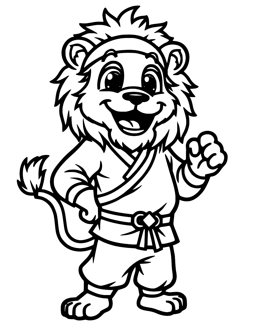 Ninja Lion Coloring Page