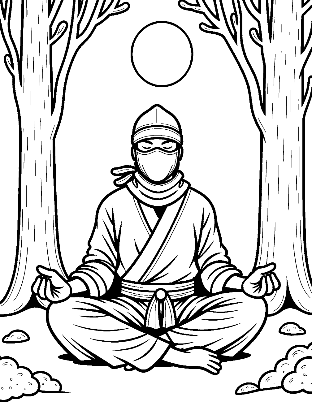 Coloriage Méditation Ninja