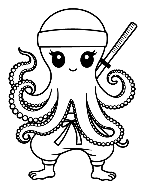 Polvo Ninja coloring page