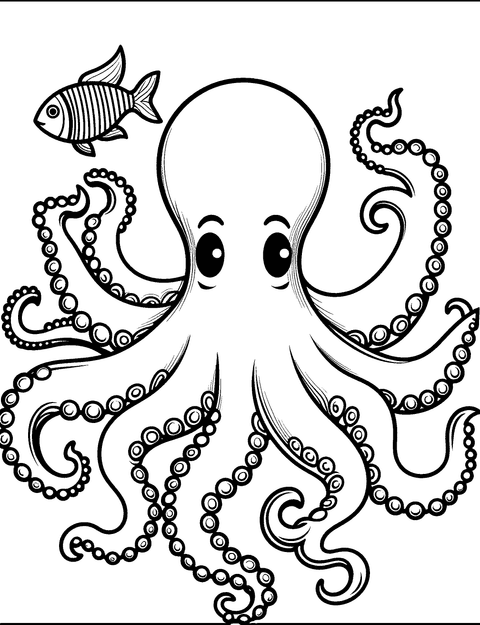 Polvo E Peixe coloring page