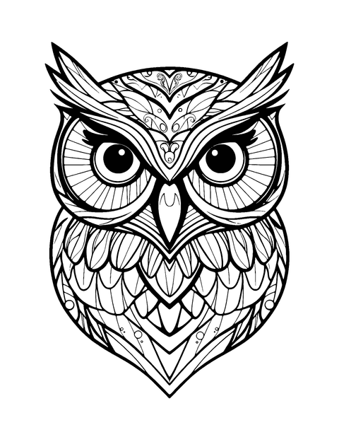 Owl Face Coloring Page