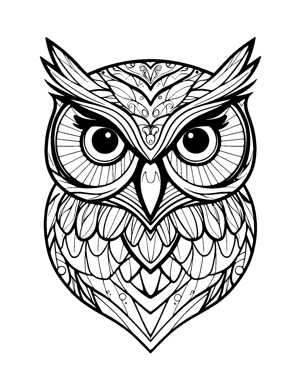 Owl Face Coloring Page