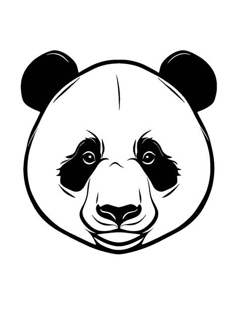 Panda Face Coloring Page