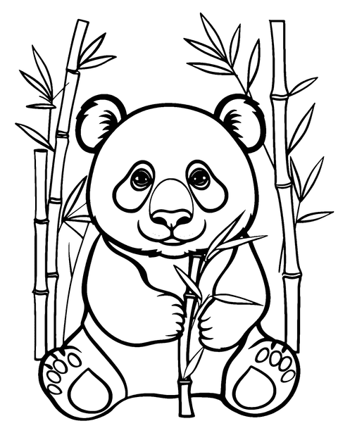 Panda Playing Coloring Page