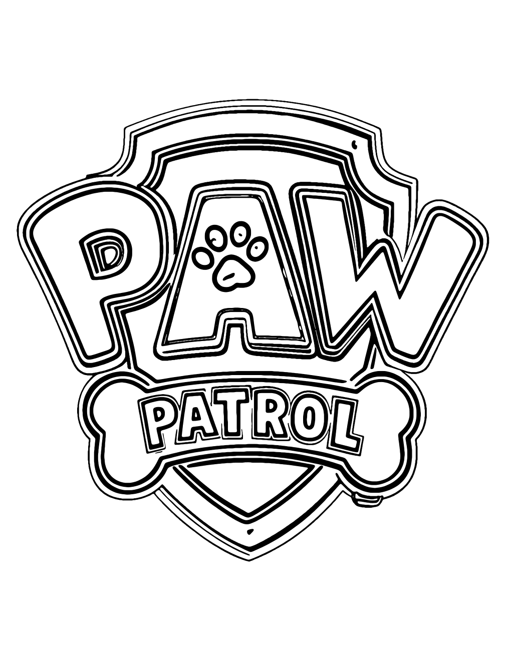 Paw Patrol Logo Coloring Page