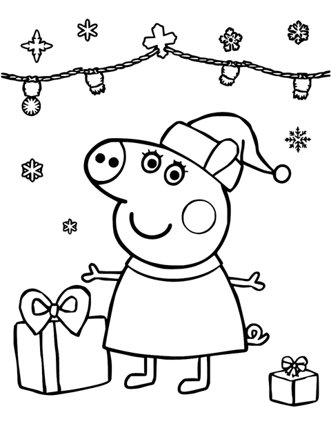 Peppa Pig Christmas coloring page