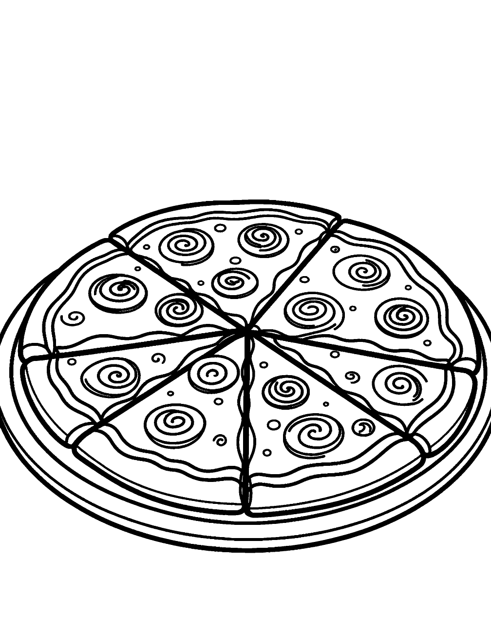 Pizza Pepperoni Disegno da Colorare