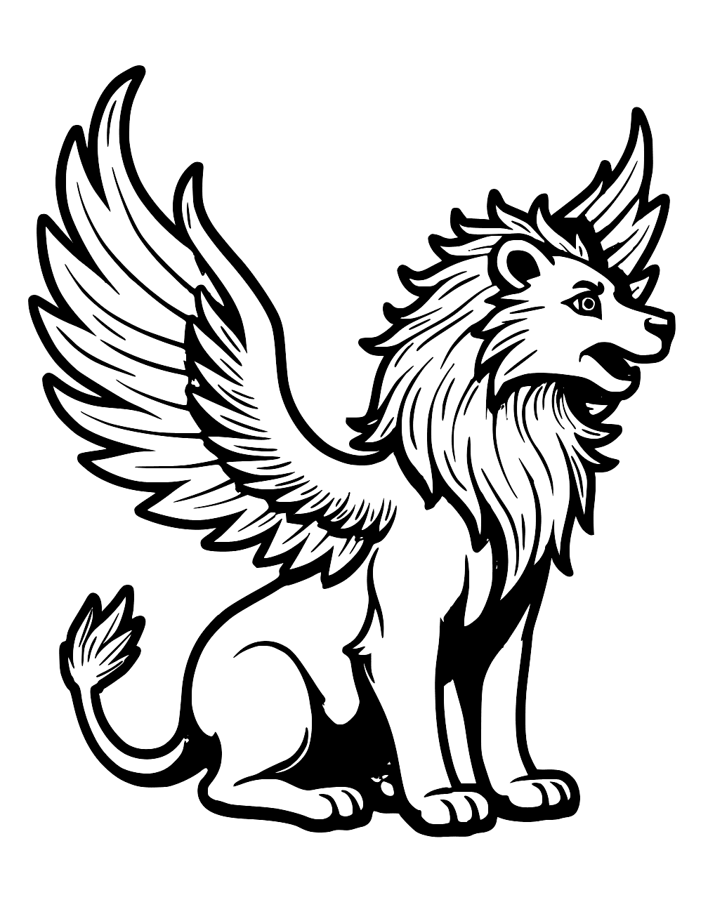 Phoenix Lion Coloring Page