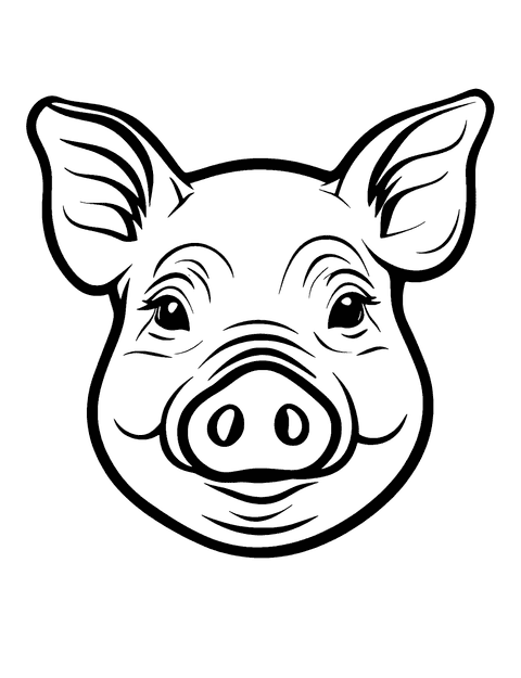 Pig Face Coloring Page