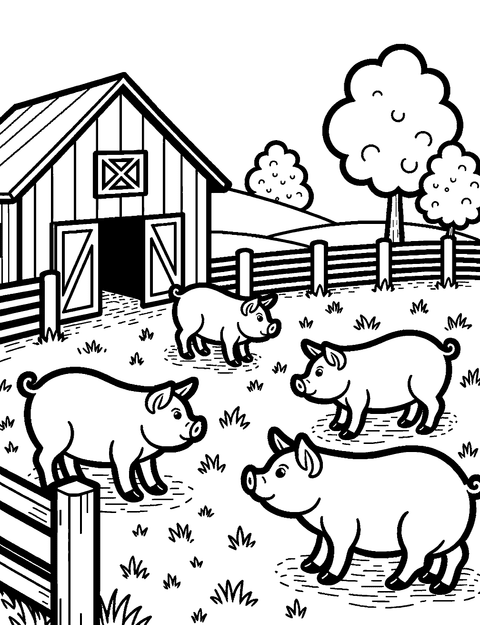 Pig Farm coloring page