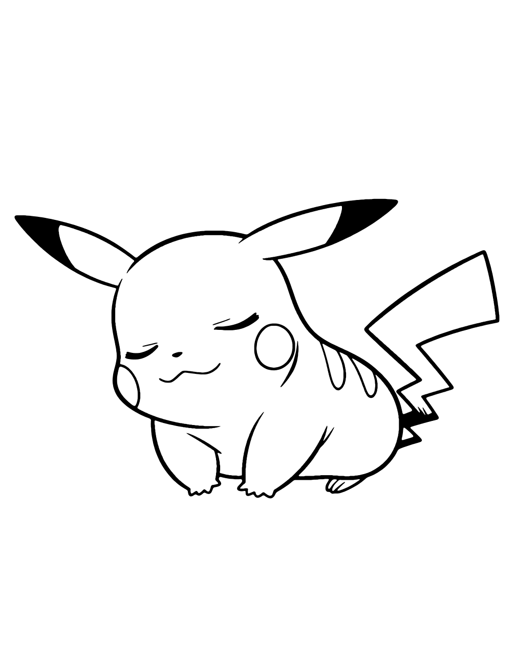 Coloriage Pikachu Dormant