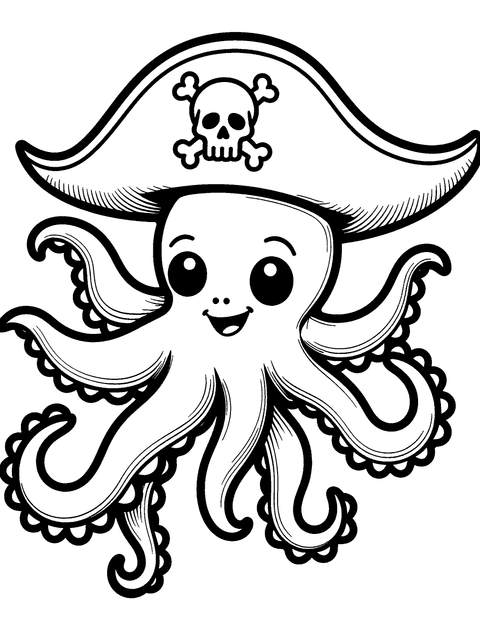 Polvo Pirata coloring page