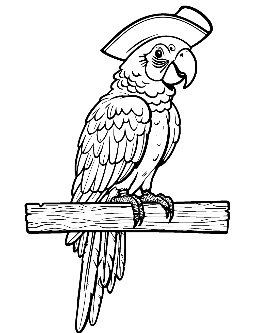 Pirate Parrot Coloring Page